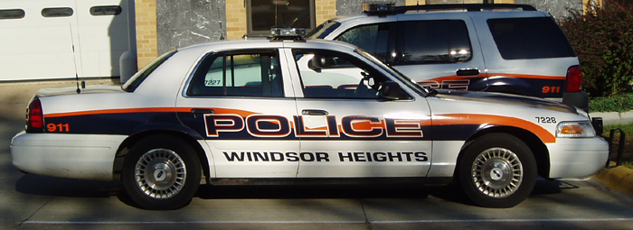 Ford Police Interceptor, Windsor Heights Police - New Markings, Summer 2004.  